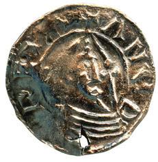 Fig. 4. Varja I. Danmark. Knud 1018-1035. Viborg. Fig. 5. Varja II. Sverige. Anund Jakob 1022-1050. Sigtuna, Thormoth. Fig. 6. Silverföremål i Varja I.
