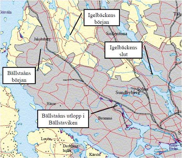 Figur 5.6. Översvämningsutbredning längs Mälaren.