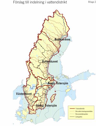 5 vattendistrikt 1. Bottenviken 2. Bottenhavet 3.