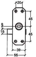 Slutbleck 2133 80004000 Låshus 590 Förzinkad st 80004480 Spanjolett 590-00