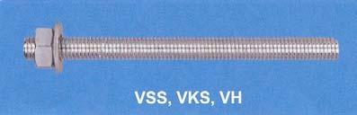 2003-06-01 44. Styrenfri ankarmassa i patroner 150 och 345 för injektering TEKNISKA DATA Ankarstång VSS, VKS och VH Tekniska egenskaper Karakteristiskt stålbrott, f uk N/mm 2 VSS, VKS, stålkval. AS 5.