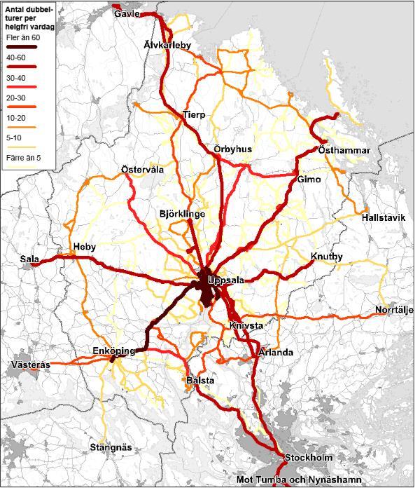 Bilaga KTN 2016 59 Bilagor - Trafikförsörjningsprogram 2016, beslutshandling Bilaga 1 Underlag för marknadsanalys Utbud och resande i den avtalade trafiken Över hälften av resorna i länets avtalade