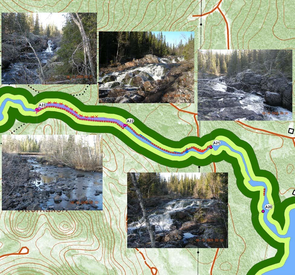 Avdelning A19 7192138/1501820-7192283/1501707 Avdelningen slutar där sjön tar vid och är till huvudsak strömmande med några kortare inslag av lugnvatten och fors.