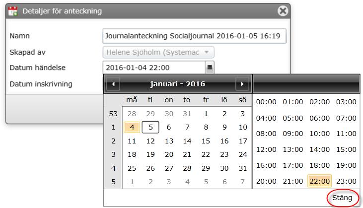 Sid 7 (21) Välj datum då händelsen inträffat och