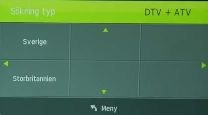 och sökningstyp för TV. Tryck på OK för att börja ställa in automatiskt.