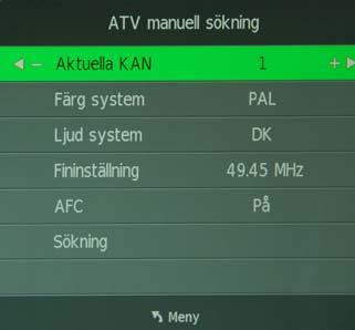Spara i 1: Välj position där du vill spara programmet. System: Välj ett TV-system för sökning.