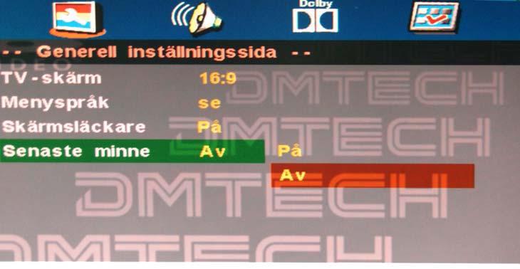 DVD-FUNKTION DVD-FUNKTION Ljudinställningar Högtalarinställningar Tryck på på ljudinställningssidan