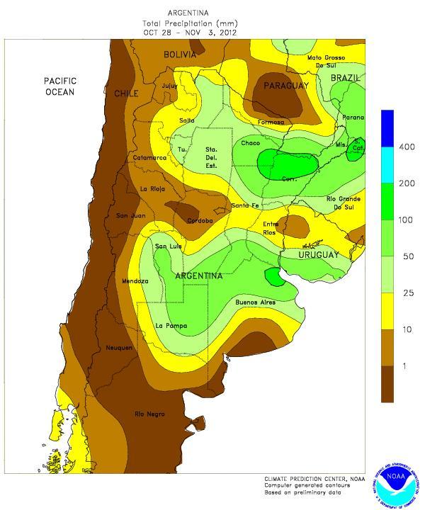SEB Veckobrev råvaror 18 (25) Cordonnier justerar ned sin prognos för Argentinas majs produktion 2012/13 med 3.5 mt till 22.5 mt, som en följd av översvämningar och sen sådd.