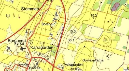 235 m 235 m Dålig I dåligt skick och ej väl synliga. Sträckan ska kortas i söder.