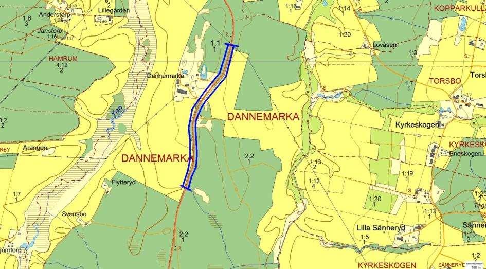 Hänsynsobjekt 2894, Dannemarka, DANNEMARKA Motivering: Vägkant med nyckelstrukturer, hävdgynnad flora och praktbyxbi