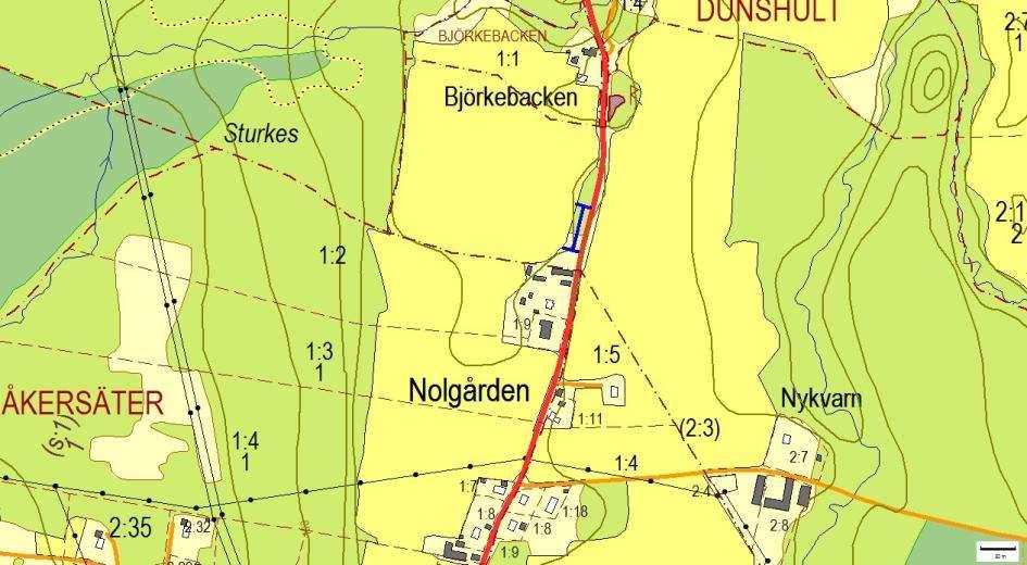 Hänsynsobjekt 2931, Nolgården, ÅKERSÄTER Motivering: Insektsintressant vägkant med mindre blåvinge (NT) och hävdgynnad flora.