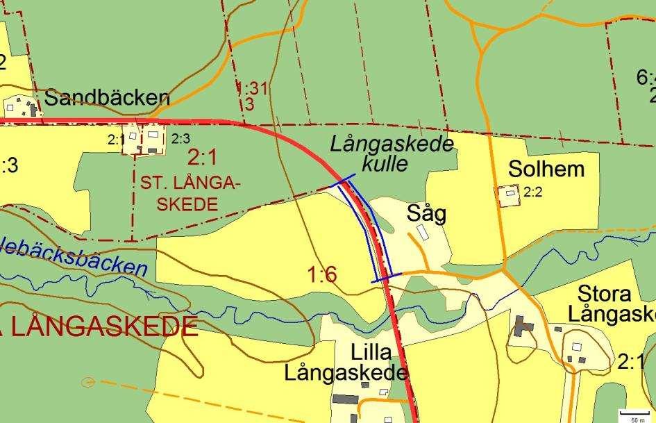 Hänsynsobjekt 3011, Långaskede kulle, LÅNGASKEDE Motivering: Fint blommande torrbacke med en del indikatorarter och sexfläckig bastardsvärmare (NT).