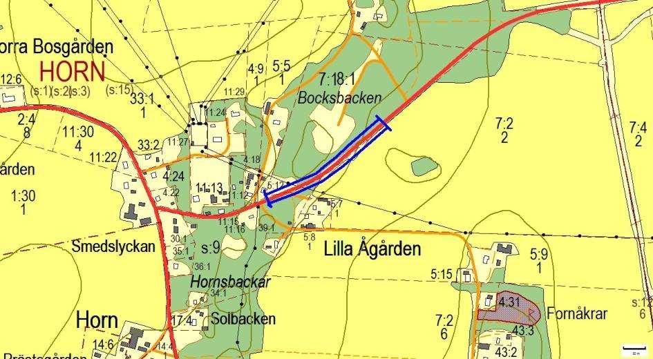 Artrika vägkanter 2939, Bocksbacken, HORN Motivering: Sandiga skärningar med hävdgynnade arter och praktbyxbi (NT).