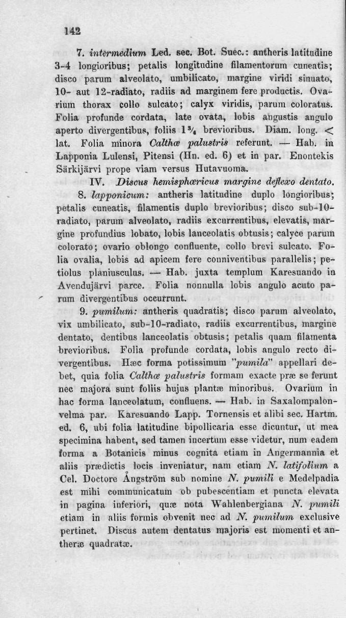 142 7. int-ermedivm Led. sec. Bot. Suec.