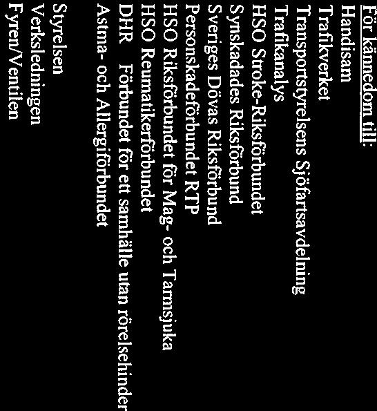 C&) SJOFAJRTS JERKET 5 Vår bctccknhig 20 12-03-05 0401-11-03376 För kännedom till: Handisam Trafikverket Transportstyrelsens Sjöfartsavdelning Trafikanalys 1-ISO Stroke-Riksförbundet Synskadades