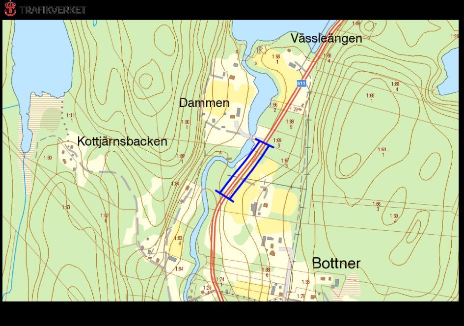 611, Norr om Bottner, BOTTNER Motivering: Artrik vägkant med slåtterängsflora. ID på översiktskarta 8 Vägnummer S 611 Namn Gammalt namn - Sida av vägen Norr om Bottner, BOTTNER Båda sidor.