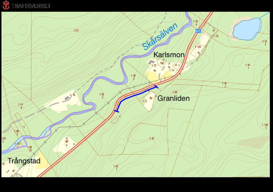 611, Granliden, JÄRNSKOGS-FJÄLL Motivering: Skogsbryn med skogsvicker. ID på översiktskarta 9 Vägnummer S 611 Namn Gammalt namn - Sida av vägen Granliden, JÄRNSKOGS-FJÄLL Södra sidan.