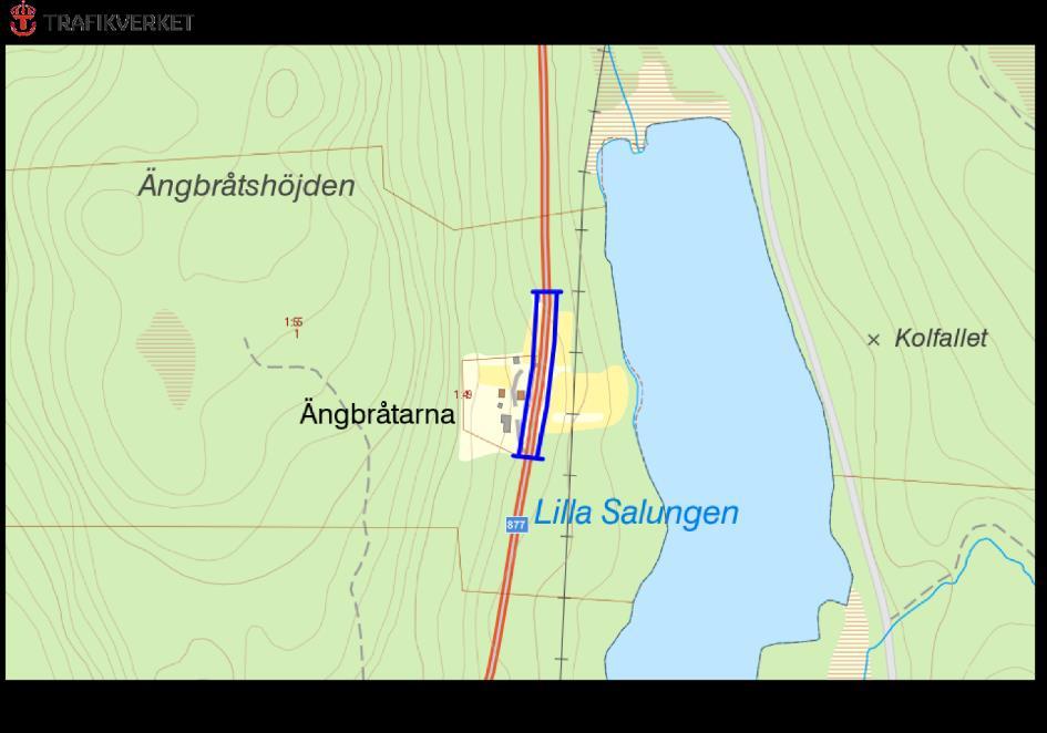 877, Ängbråtarna, SALUNGEN Motivering: Rikblommande torr slänt med indikatorarter. ID på översiktskarta 32 Vägnummer S 877 Namn Gammalt namn - Sida av vägen Ängbråtarna, SALUNGEN Båda sidor.