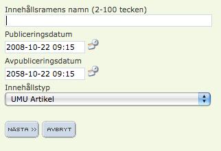 2010-04-16 Sid 15 Övningsuppgift 5: Att skapa en ny artikel Syfte med uppgiften: att skapa en ny artikel och spara den i Innehåll Uppgifter: 1.