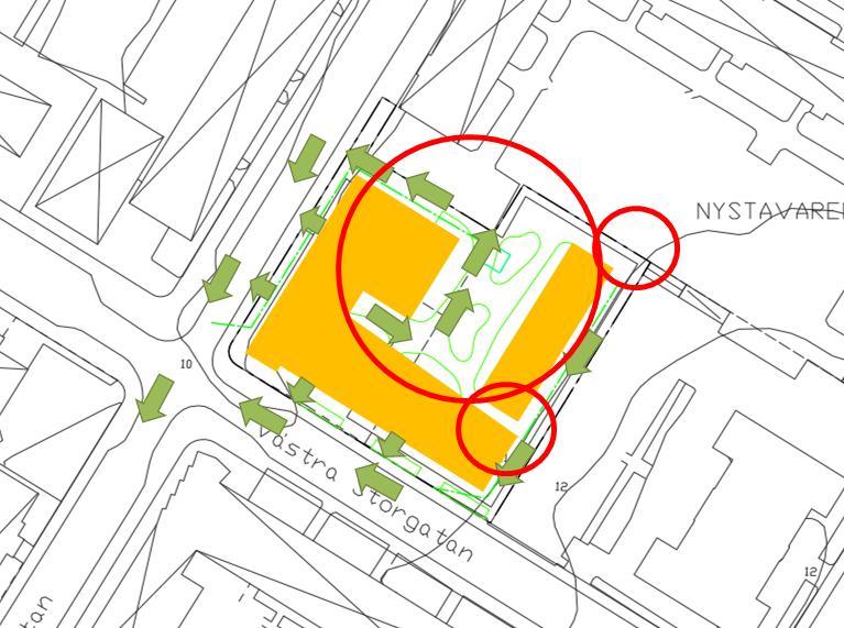 17 (22) Enligt föreslagen lösning kommer dagvattnet vid extremregn, avleds ytledes längs Eleonoragatan mot Eskilstunaån. Figur 11.