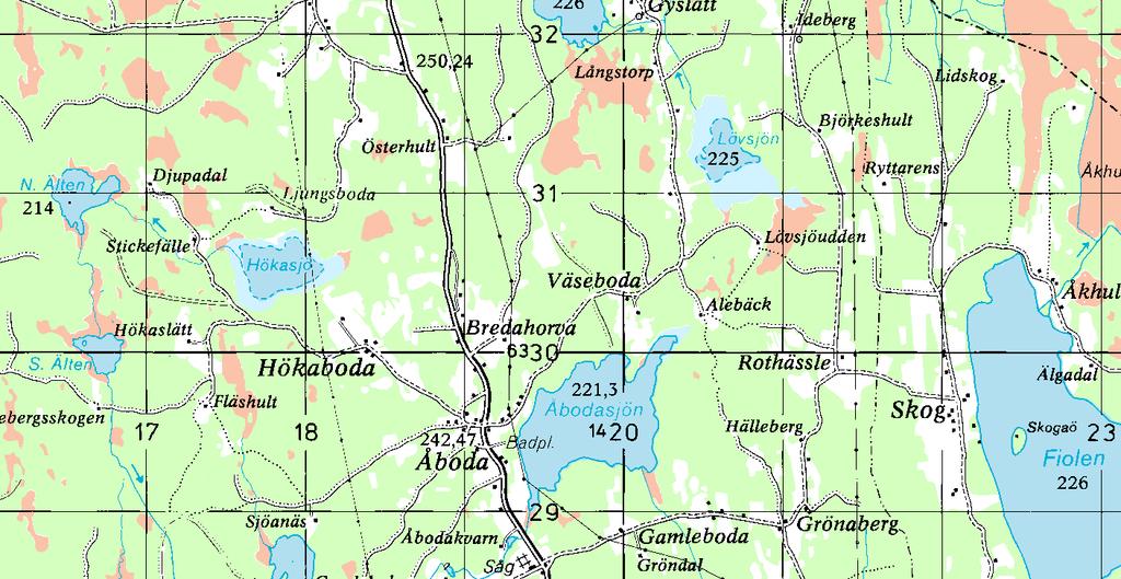 Bilaga : ÅBODASJÖ 6390 93 Alvesta kommun, Kronobergs län ton/år 05-07 Spridning får inte ske vid sommarstugestrand, badplats, båtbrygga, båtplats eller annat strandområde så a enskilda strandägare
