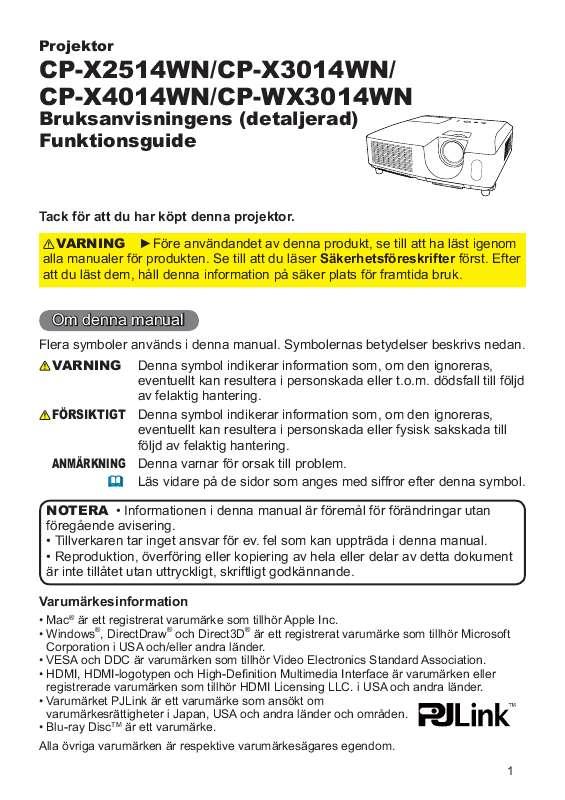 Du hittar svar på alla dina frågor i instruktionsbok (information, specifikationer,