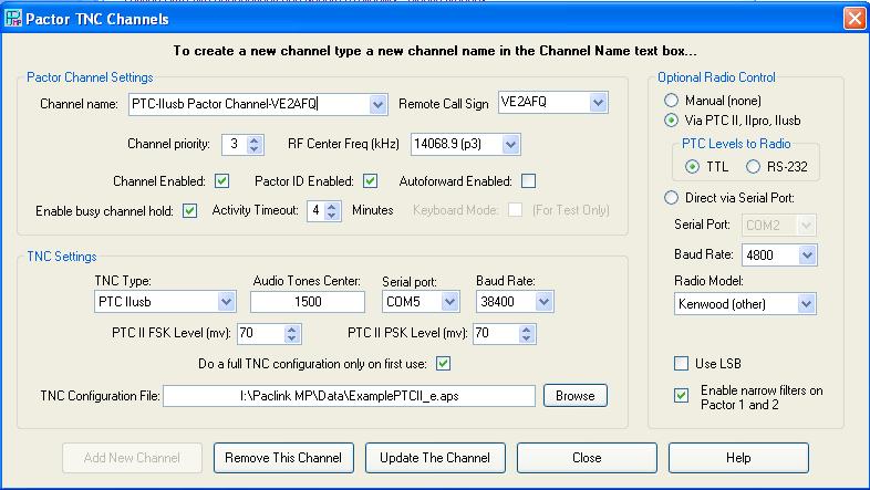 Setting up Paclink for HF Pactor Autoforward Enabled is normally left unchecked.