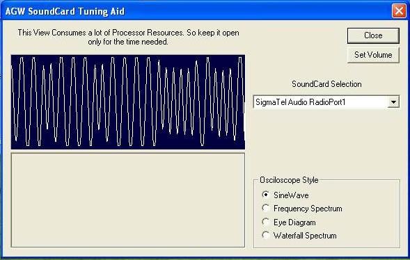 Setting up Paclink Sound Card Packet Use the AGWPE Tuning Aid to set the RX audio