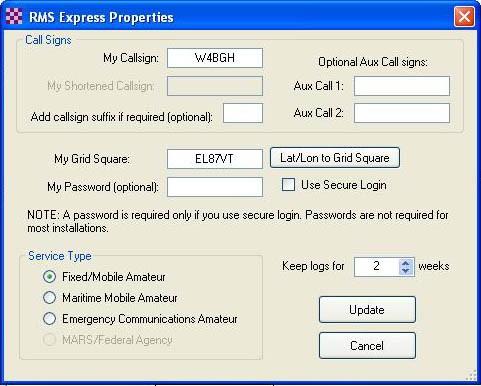 Setting Up RMS Express Start out