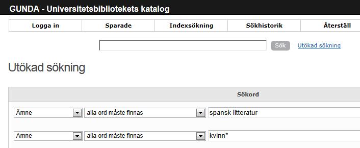 Ämnesord i GUNDA utnyttja länkarna som genväg till fler titlar med samma ämnesord Bibliotekskatalogen GUNDA Svenska ämnesord kb.