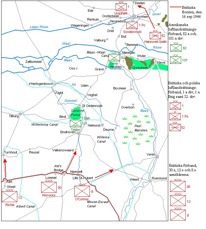 9 Bilagor 9.1 Operation Market Garden Figur 9.1.1 Karta, Operations planen Market Garden.