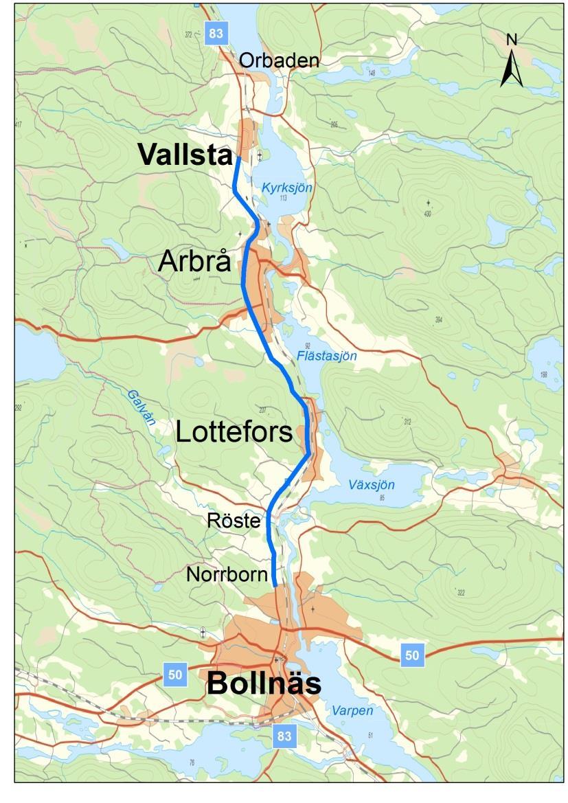 Aktuell vägsträcka