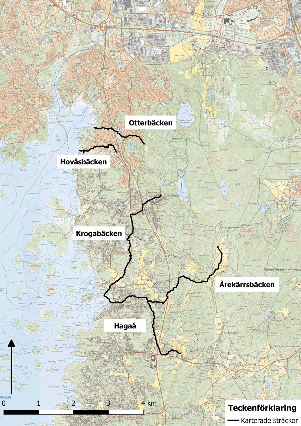 Inledning Sveriges Sportfiske- och Fiskevårdsförbund (Sportfiskarna) har biotopkarterat 5 vattendrag och dess biflöden (Figur 6 & 7 och Tabell 1) inom Göteborgs kommun.