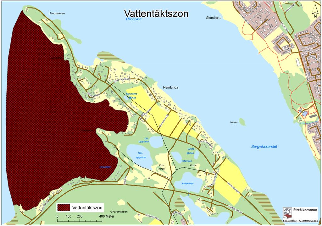 1. Modell för framtaget vattenskyddsområde Vid avgränsningen av föreslaget vattenskyddsområde och zonindelning har utgångspunkten varit grundprinciperna ur Naturvårdsverkets handbok om