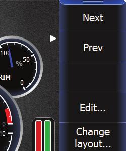 att byta data för varje mätare i panelen genom att ändra panellayouten och genom att komplettera med nya instrumentpaneler.