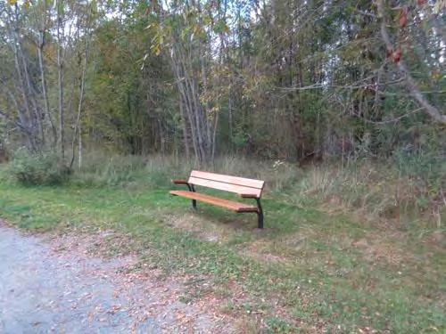 Inventeringsrapport Slätmossens naturpark 5 Möjligheter att fika, vila och övrigt Bänkar och bänkbord Det finns bra med antal bänkar i parken (se bild 9).