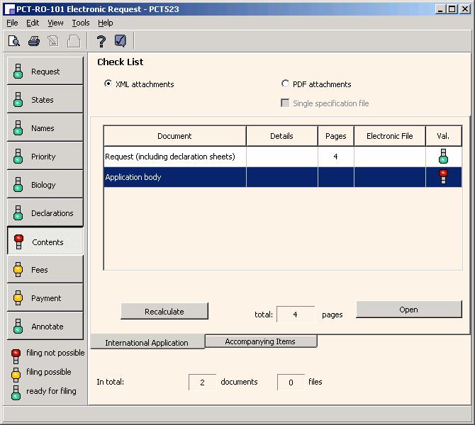 Bifoga en XML-fil/PatXML-fil Markera alternativet XML attachments.