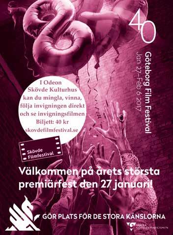www.skovdefilmfestival.se B Porto betalt Vad är Biografcentralen? Odeon i Skövde ingår i Biografcentralens nätverk, som en av knappt 30 kvalitetsfilmsbiografer.