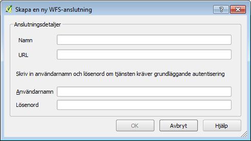 2 Om du har kopplat upp dig mot tjänsten förut ligger den i rullistan högst upp, alldeles under texten Serveranslutning. Om det är första gången du kopplar upp dig klickar du på Ny.