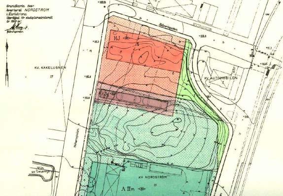 Fastigheterna Karlskrona 5:34, 5:35, 5:36 och 5:37 omfattas av detaljplan från 1954 (157/1954) och anger specialområde för gasdistribution med en högsta hushöjd på 8 meter. Bild 7.