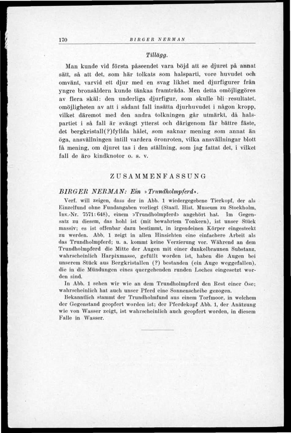 170 BIRGER NERMAN Tillägg.