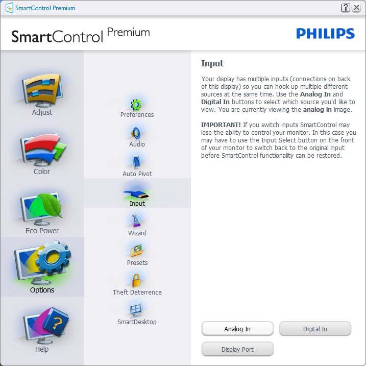 3. Bildoptimering Kör vid start är valt (på) som standard. När avaktiverat startar inte SmartControl Premium och syns inte i aktivitetsfältet när datorn startas.