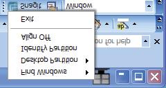 3. Bildoptimering Alternativ för namnlist Skrivbordsuppdelning kan öppnas från namnlisten i det aktiva fönstret.