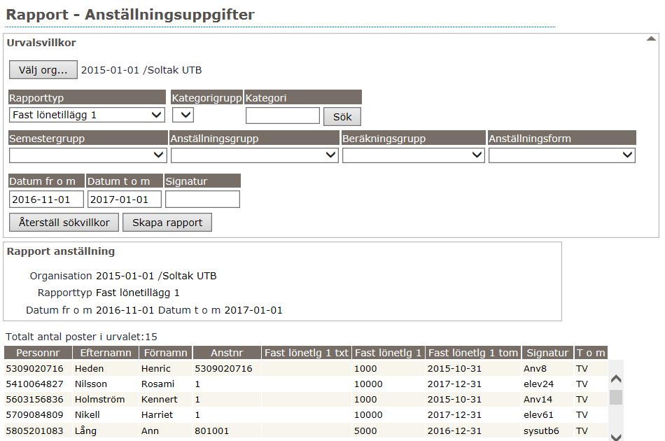 Sida 5 av 9 kontrollera och bevilja lönetillägg med bevakningsdatum Gå in på Rapporter och Utdata och välj anställningsuppgifter.