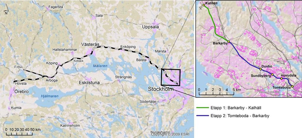 FörUTSÄTTNINGAr 3 centrala Stockholm, en fortsatt utbyggnad av spårväg- Tvärbanan Kistagrenen- samt fler järnvägsspår på Mälarbanan mellan Tomteboda Kallhäll.