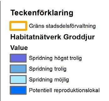 Modelleringen är baserad på underlag (biotopkarta) från 1998.