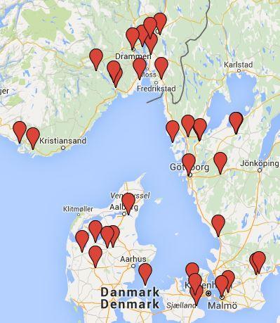 Geografisk placering av parterna som ingår i