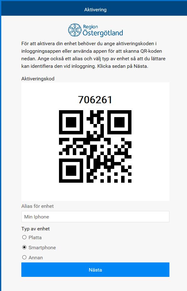 Mobil identifieringsmetod Registrering Efter