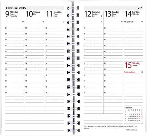 8504501 Planner Interplano II kalendersats-4501 Modell 45 Planner Interplano II, 18 månaders kalender med en vecka per uppslag Format 83 x 158 mm 8504602 Regent Agenda kalendersats-4602 Modell 46