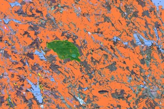 Figur 19. I ett pågående forskningsprojekt på SLU karteras och analyseras skogsbrukets påverkan på landskapet i norra Sverige.